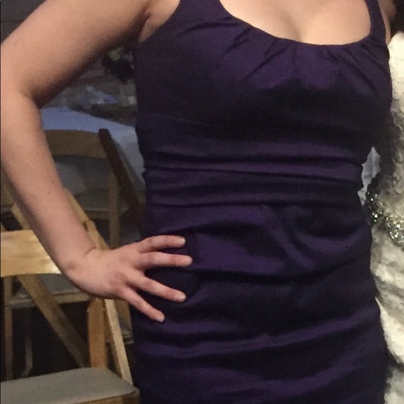 Purple Fitted Cocktail Dress - Picture 4 of 4